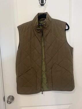 J. Crew Quilted Olive Green Men's Vest